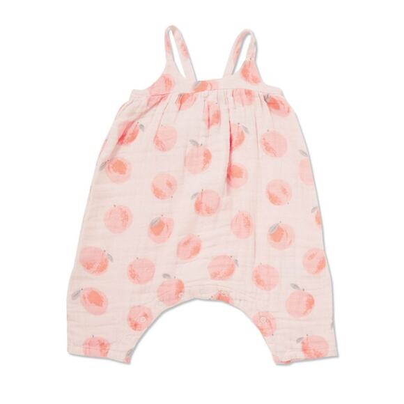 NWT Angel Dear 18/24M Muslin Peach Bowback Romper - Picture 1 of 7